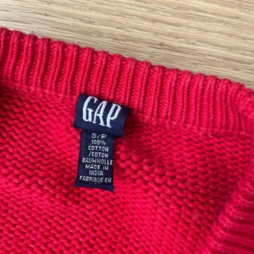 Vintage GAP Kids Red Cardigan with Colorful Trim